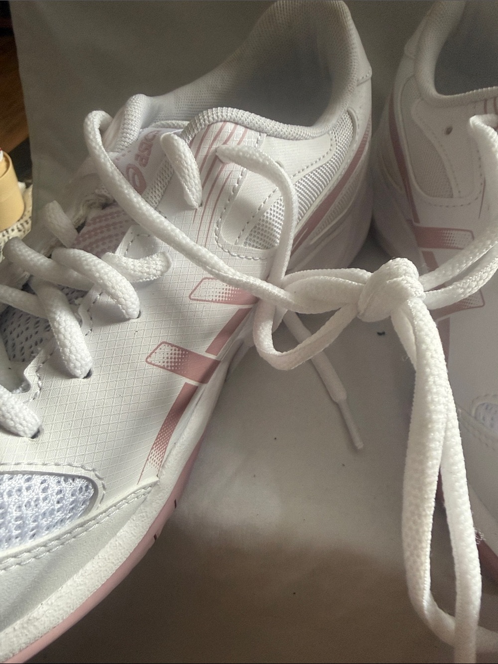 Asics Gel-Rocket 12 White and Light Pink Women's Athletic Sneakers - Picture 9 of 9